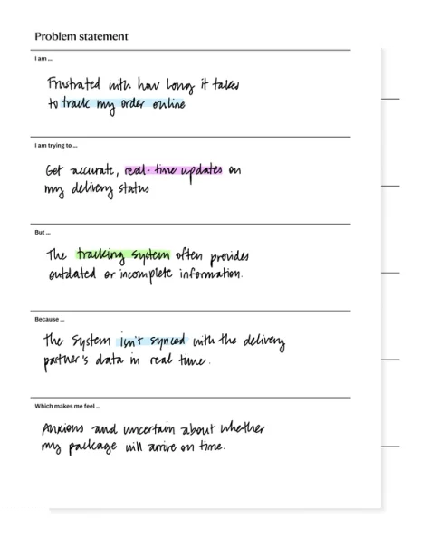 Problem solving workbook for reMarkable tablet with filled in content