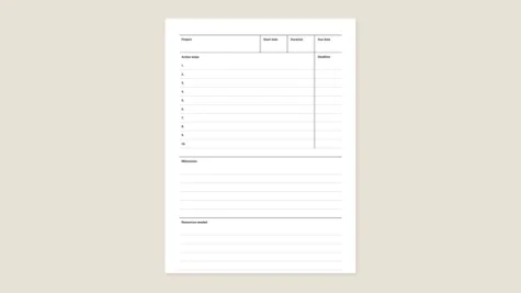 Project planning template