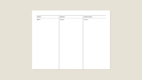 Jobs to be done template for reMarkable tablet