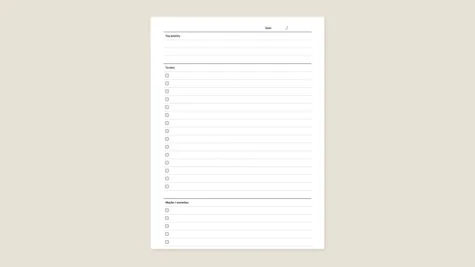 Daily to-dos template for reMarkable