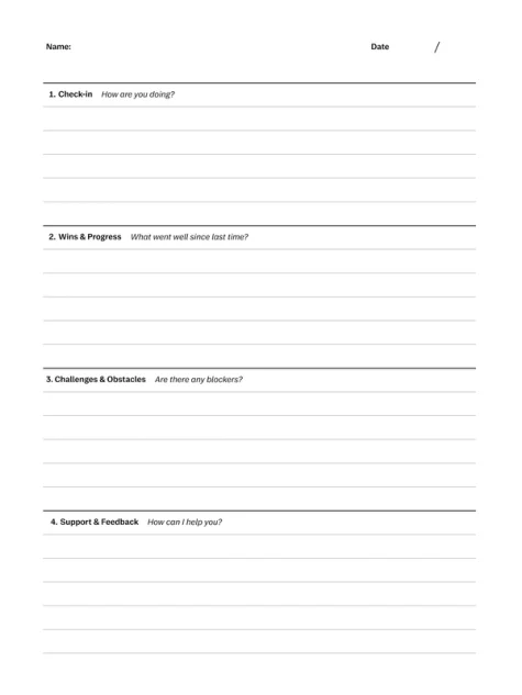 1-1 Meetings template for reMarkable paper tablets
