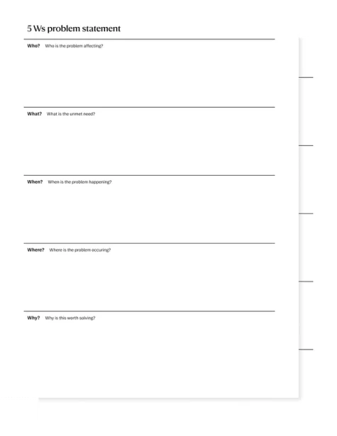 Problem solving workbook template