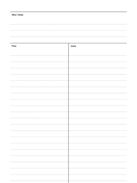 Pros/cons template 