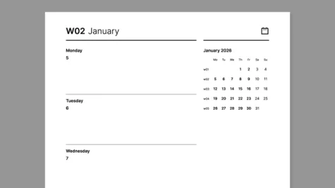 Weekly 2026 calendar from Giuseppe Farina for reMarkable tablet